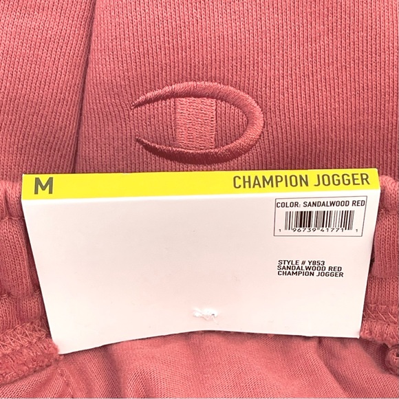 Champion Jogger Fleece Pants Inner Drawcord Pockets Embroidered Logo Stretch - Picture 13 of 15